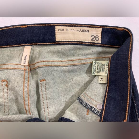 Rag & Bone Jean Legging Women’s 26 Blue Denim Clean Indigo Skinny W1503M303 - Picture 8 of 14